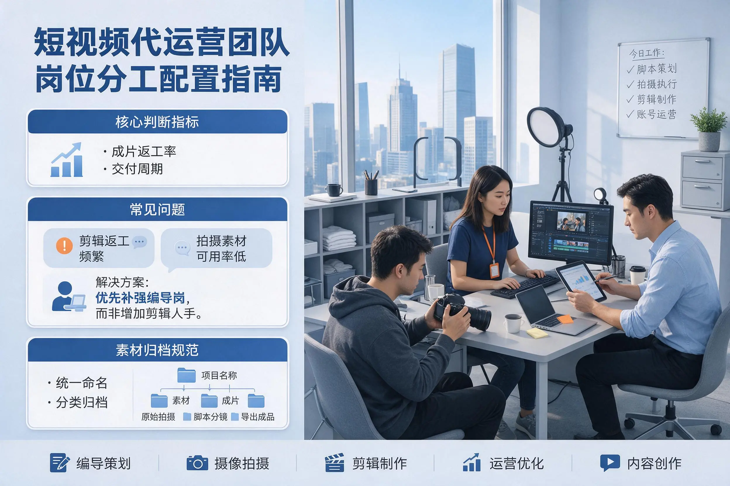 短视频代运营团队如何配置?厦门企业岗位分工科普说明