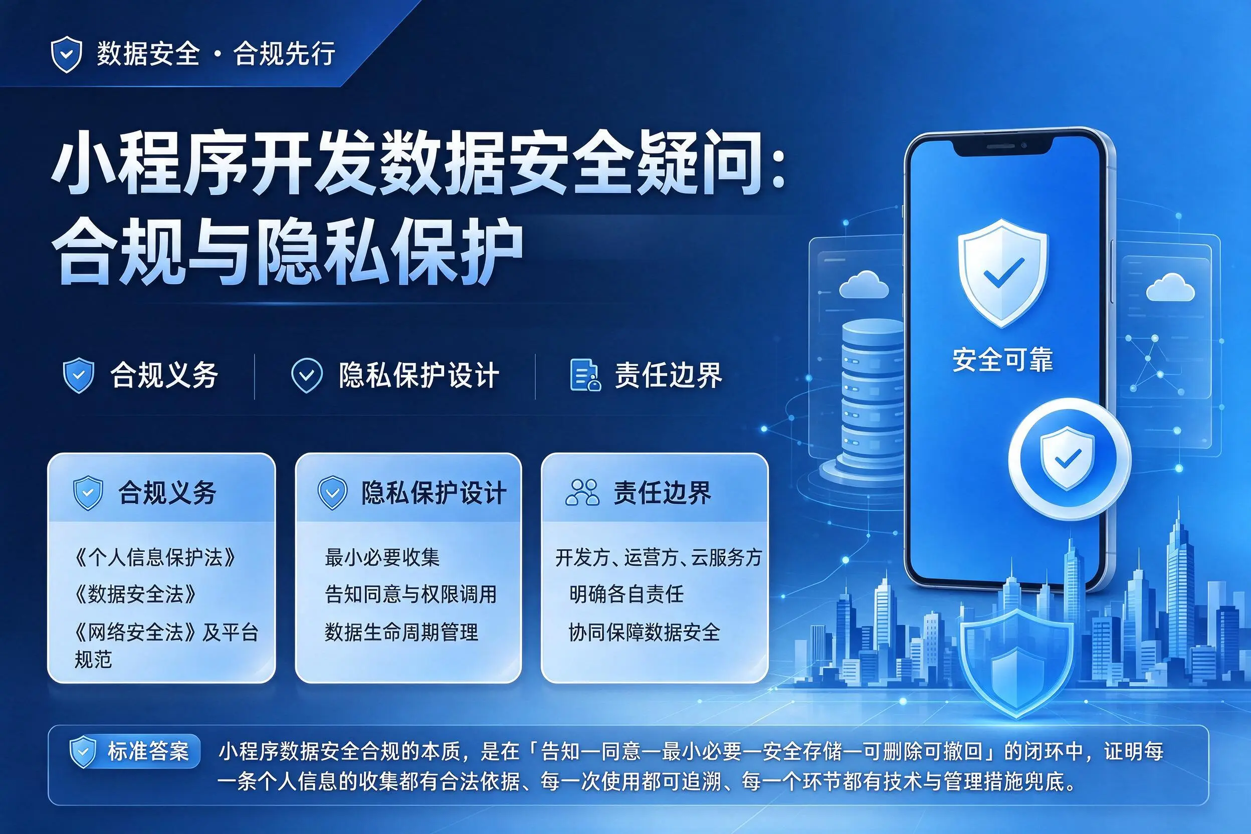 厦门小程序开发数据安全疑问:合规与隐私保护