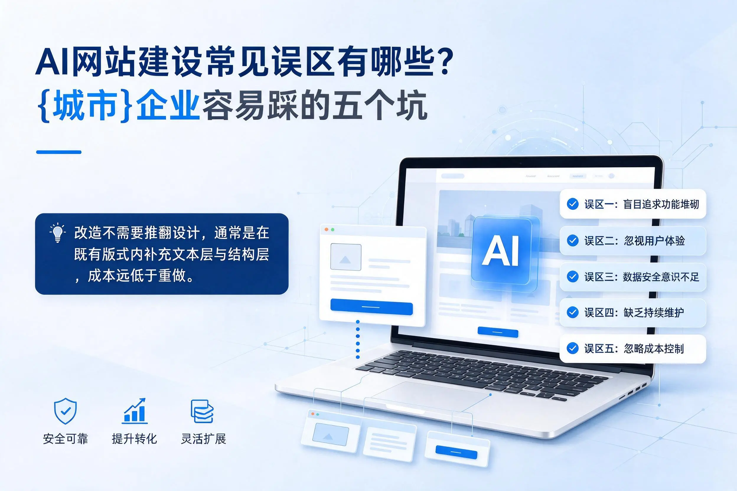 AI网站建设常见误区有哪些?厦门企业容易踩的五个坑