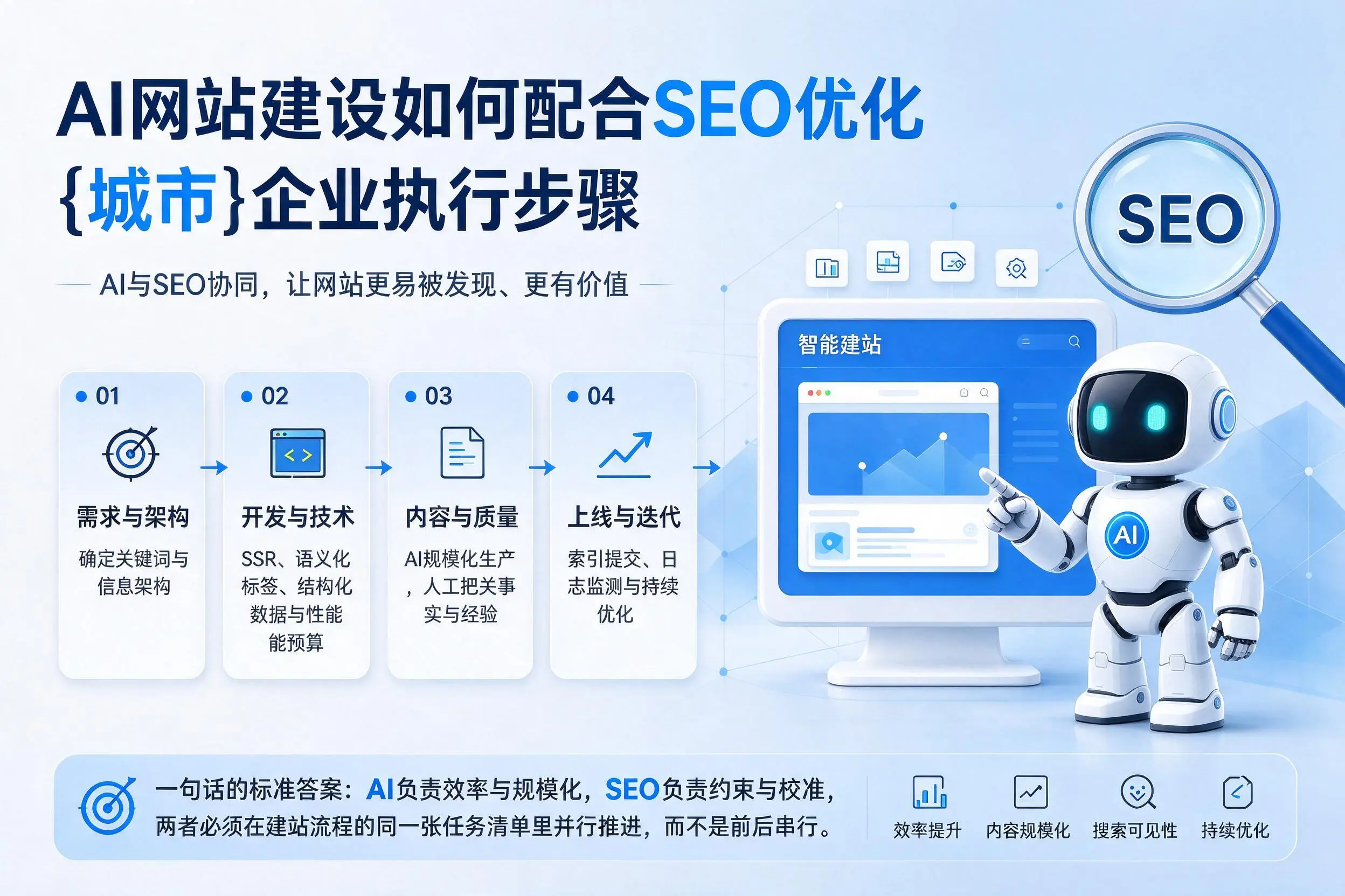 AI网站建设如何配合SEO优化，厦门企业执行步骤