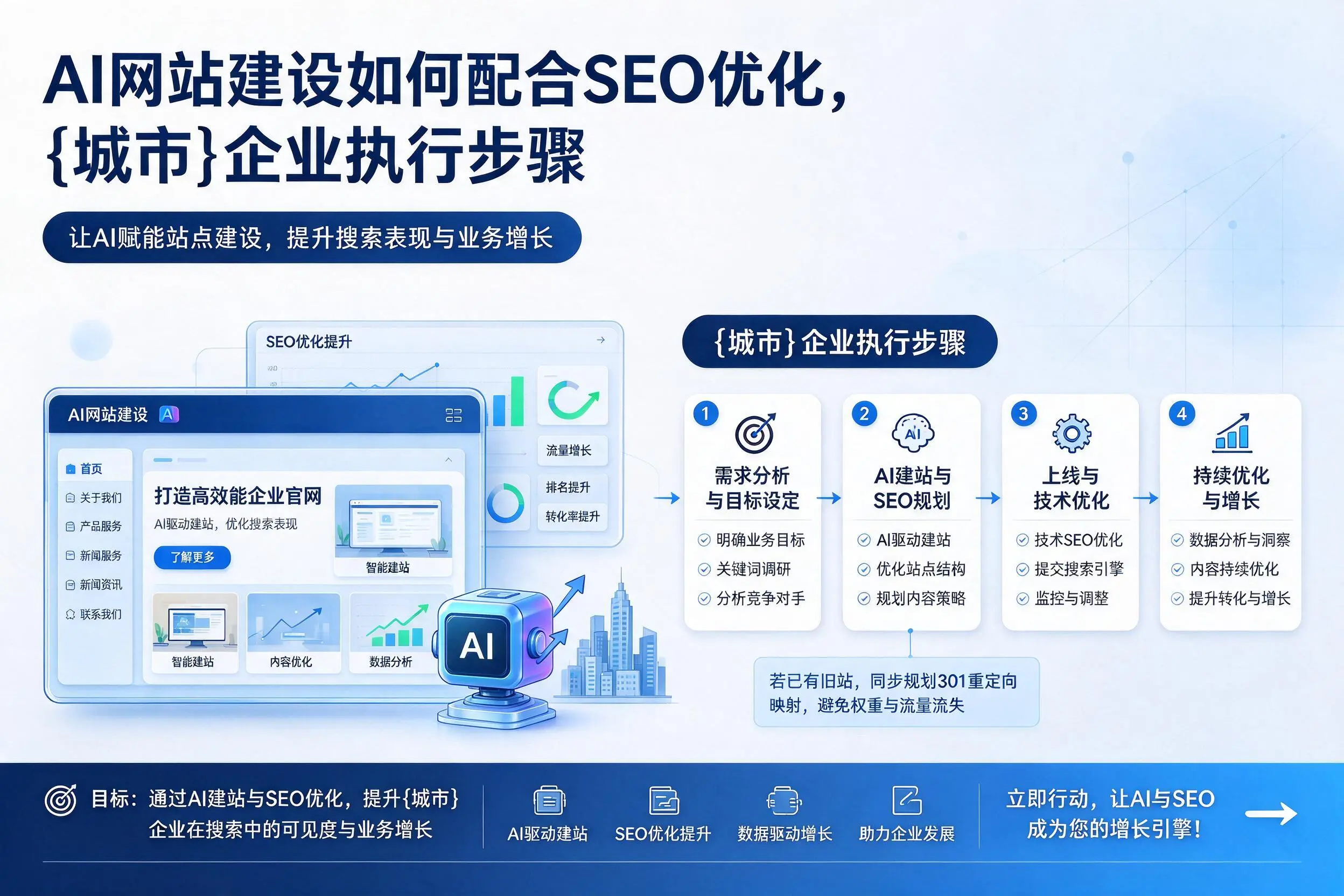 AI网站建设如何配合SEO优化，厦门企业执行步骤