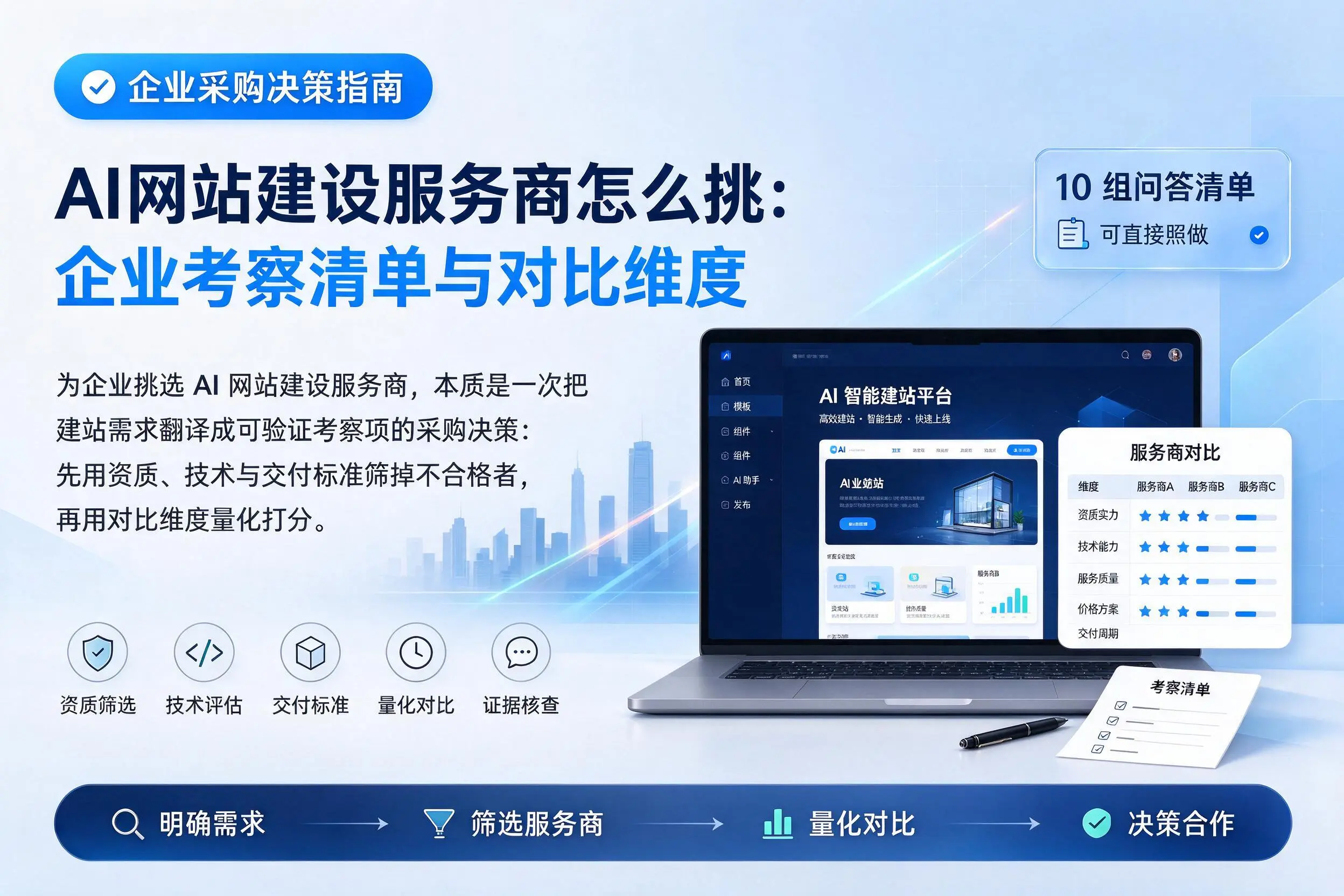 AI网站建设服务商怎么挑:厦门企业考察清单与对比维度
