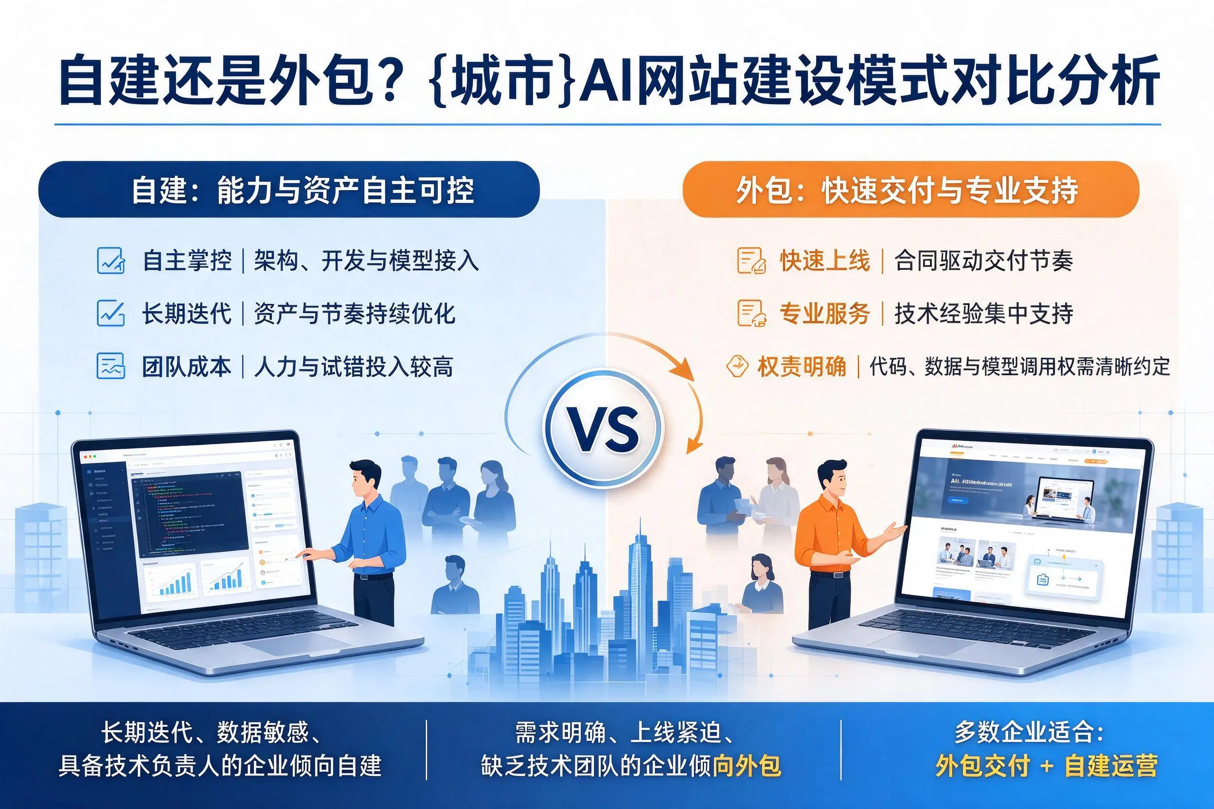自建还是外包?厦门AI网站建设模式对比分析