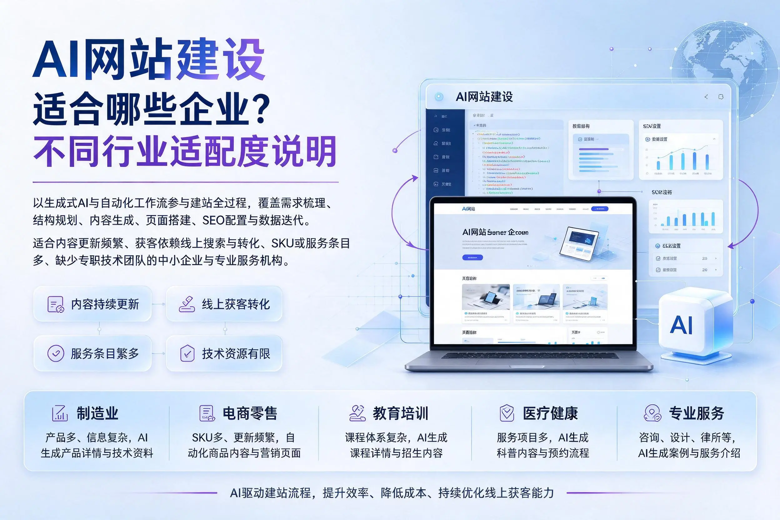 AI网站建设适合哪些企业？厦门不同行业适配度说明